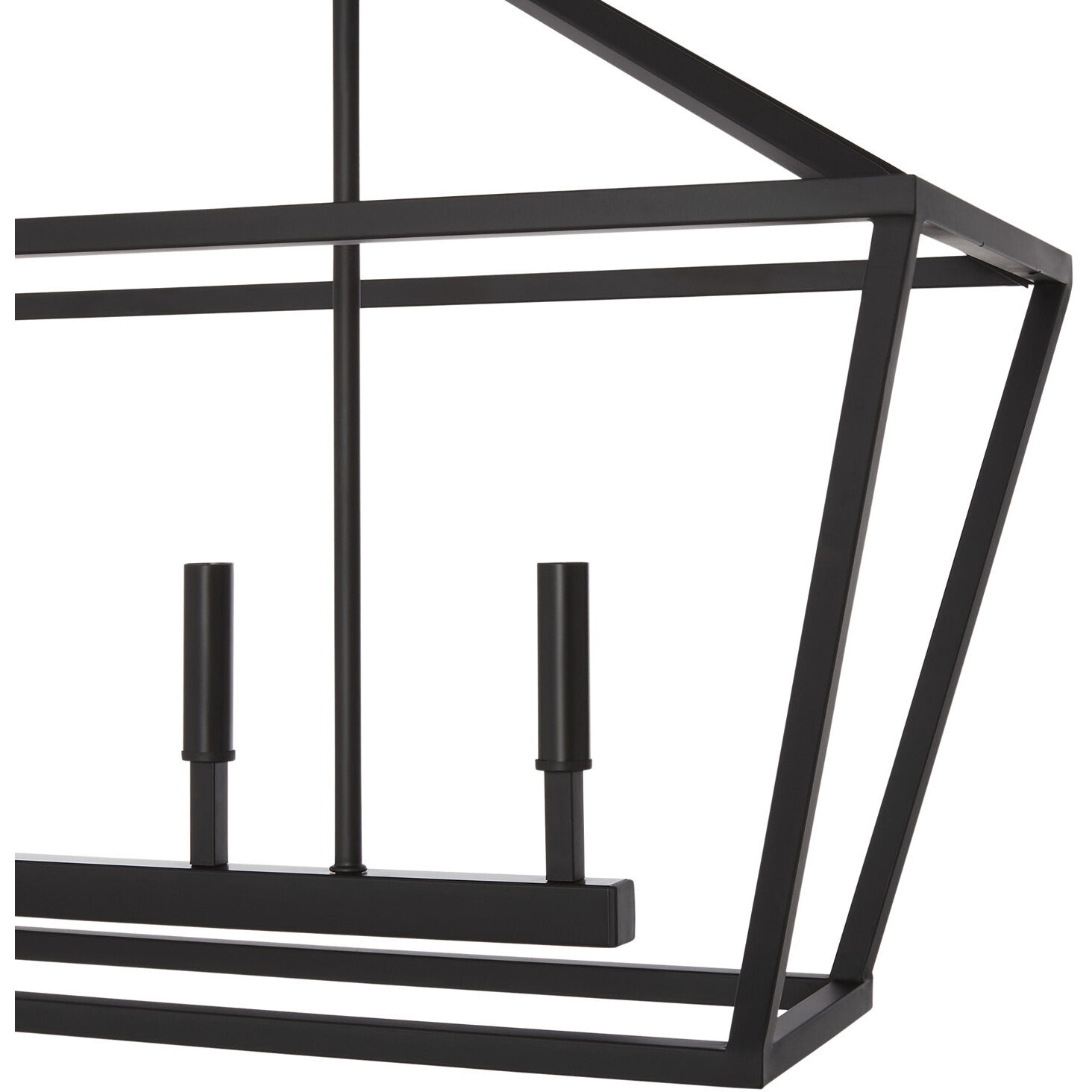 Corona 5 Light 40 inch Matte Black Linear Chandelier Ceiling Light